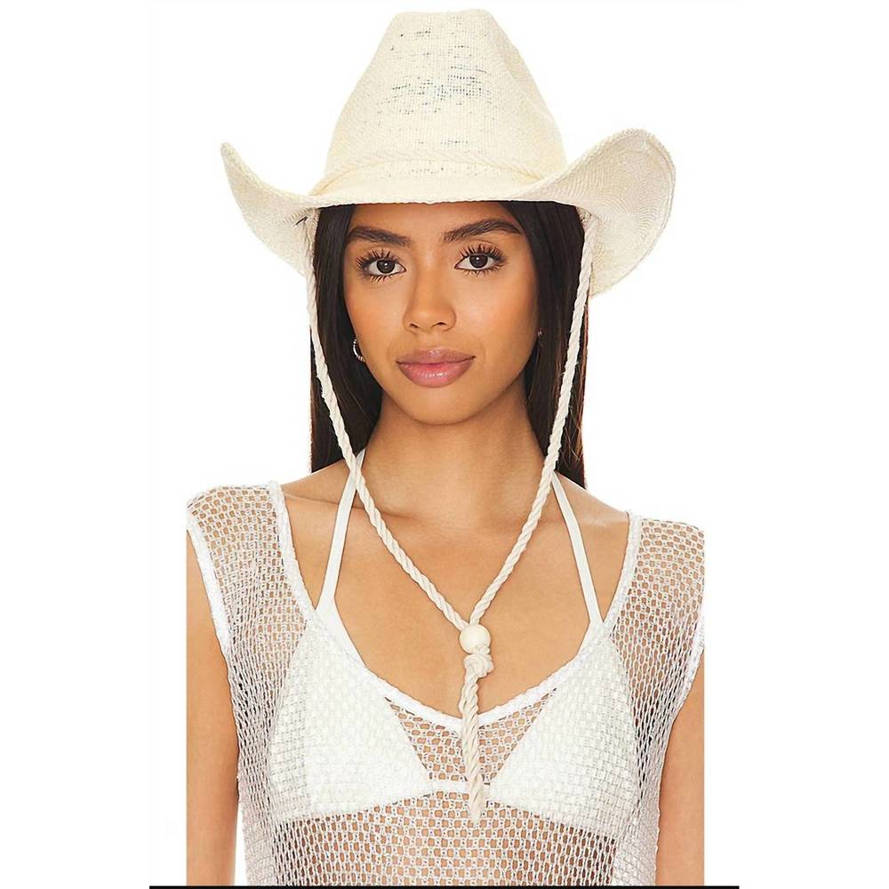 Brixton White Straw Cowboy Hat with Chin Cord